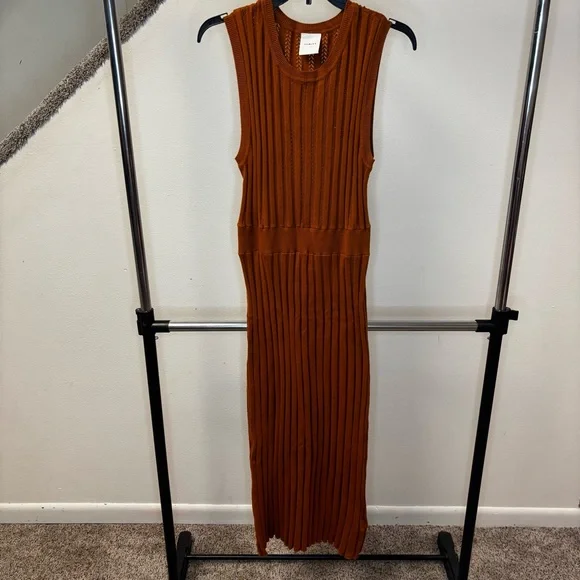 Varley Florian Knit Dress in Almond Size Large NWT - sanvalentin.cl